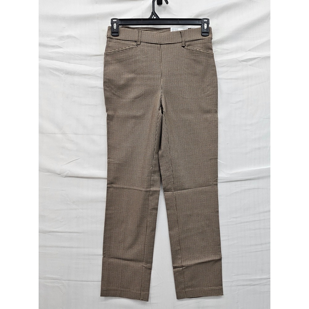 Rafaella Womens Houndstooth Pants Brown Viscose Blend Casual Size 4